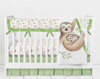 sloth crib bedding