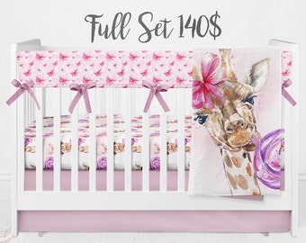 Giraffe Crib Bedding Etsy