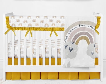 mustard crib bedding