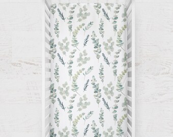 greenery crib sheet