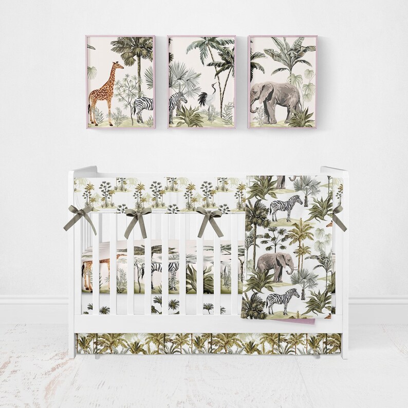 Safari Crib Bedding Safari Nursery boy Elephant Crib Sheets Etsy
