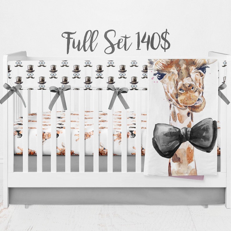 Boy bedding set giraffe crib bedding boy crib sheets Etsy