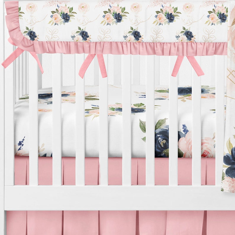 Blush floral nursery crib bedding boho crib bedding set Etsy