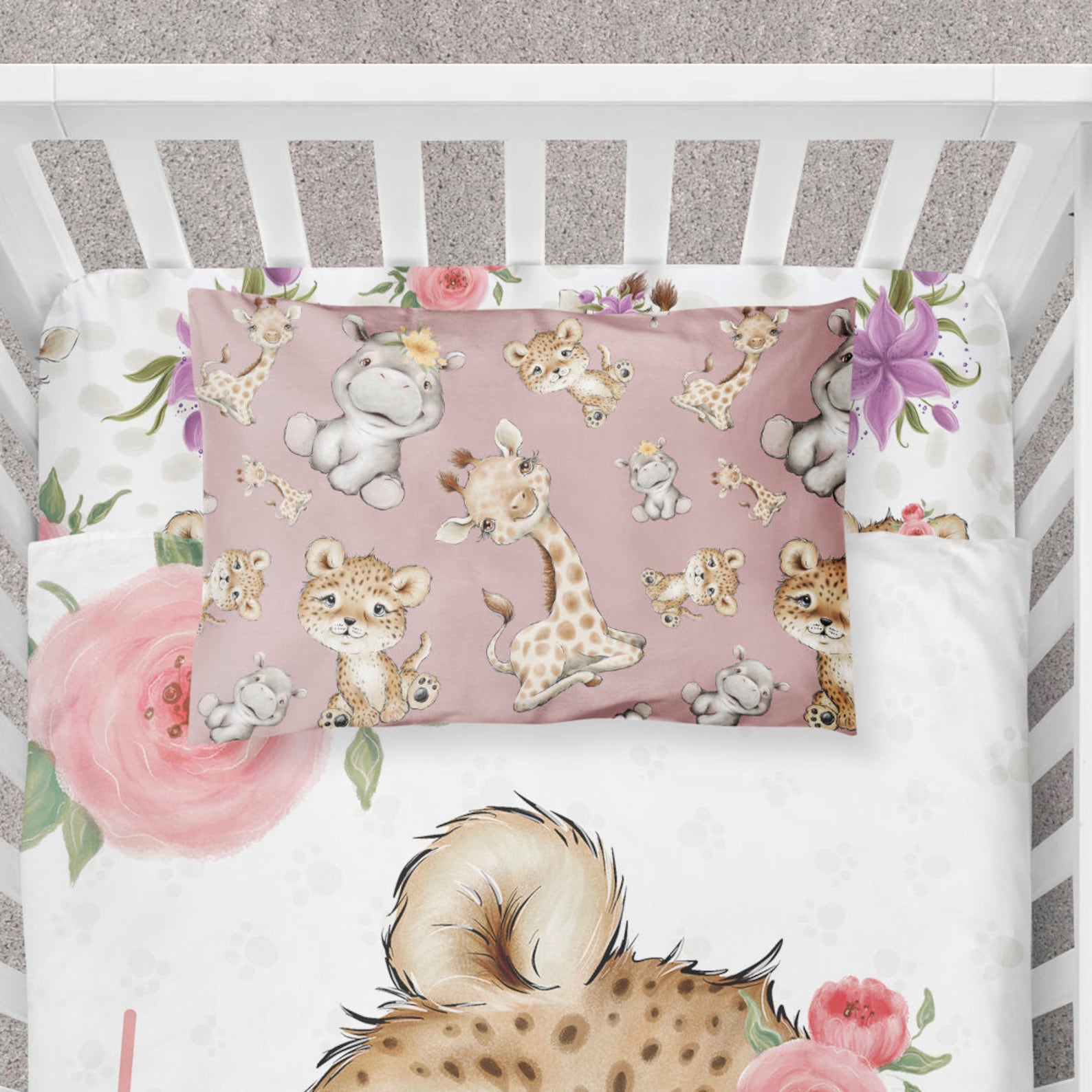 Personalized leopard Crib Bedding Safari animal Nursery room Etsy