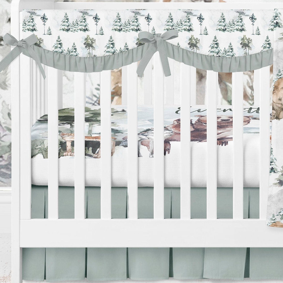 Woodland wild animals crib bedding set forest animals crib Etsy
