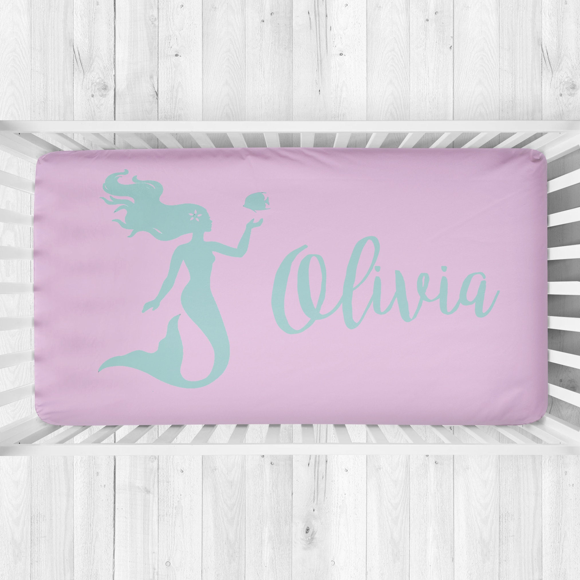 Crib bedding mermaid tail mermaid crib bedding set girl Etsy