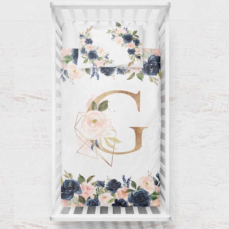 Blush floral nursery crib bedding boho crib bedding set Etsy