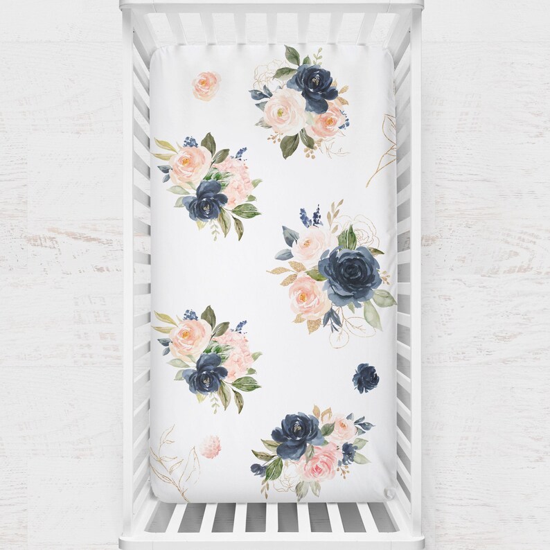 Blush floral nursery crib bedding boho crib bedding set Etsy