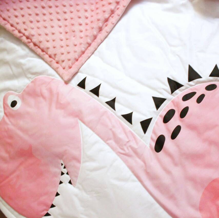 Dinosaur bedding set pink girl dinosaur crib sheets pink Etsy