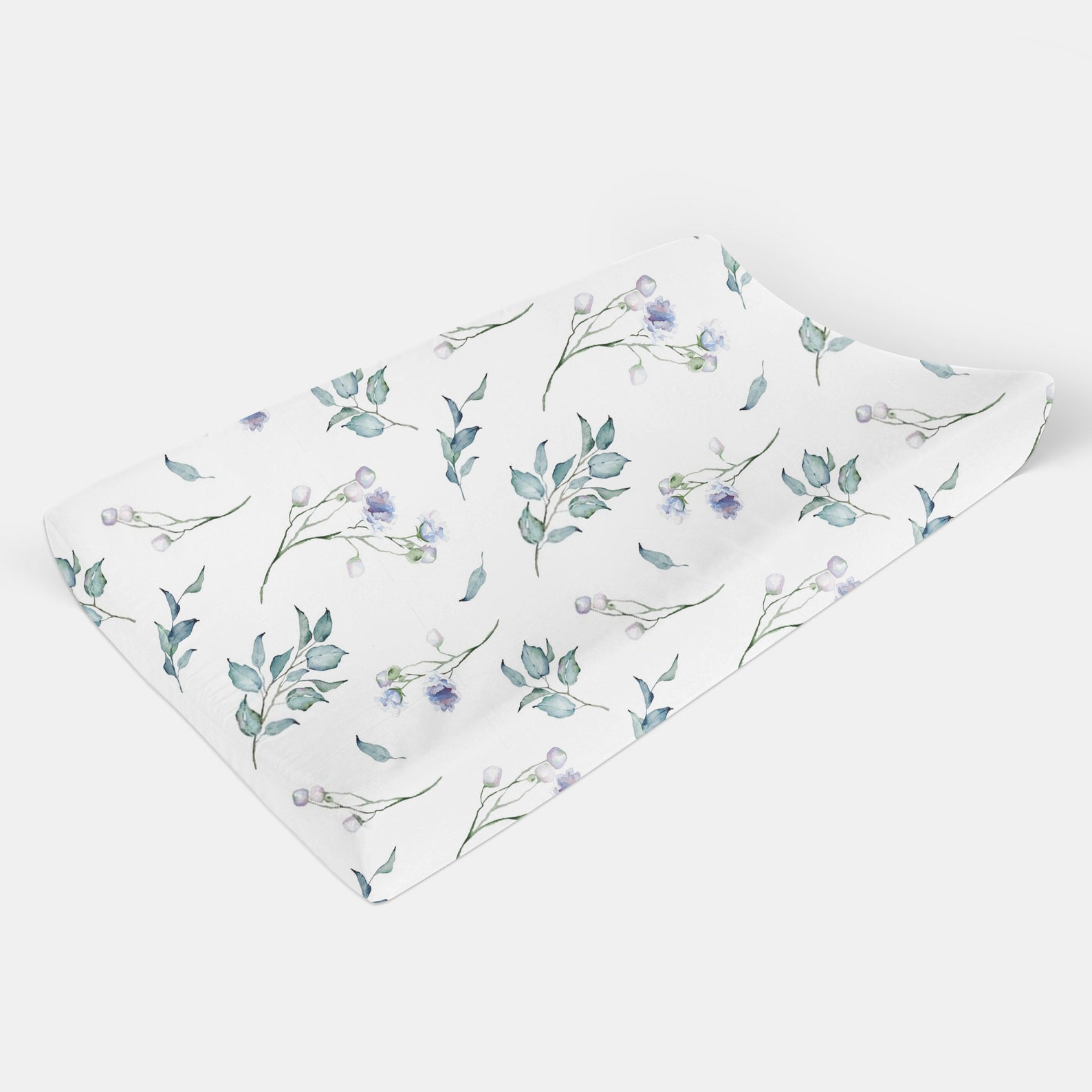 Crib sheets floral crib sheets green leaves change pad cover | Etsy