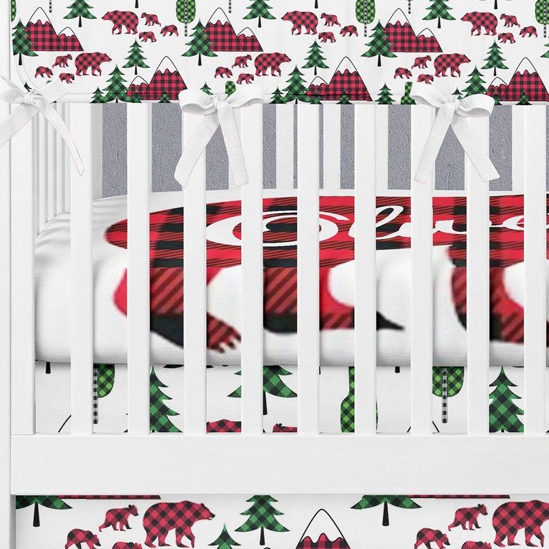 Buffalo plaid Woodland crib bedding set baby bedding crib Etsy