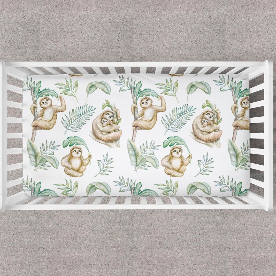 Sloth crib bedding Baby bedding sloth green cute sloth Etsy