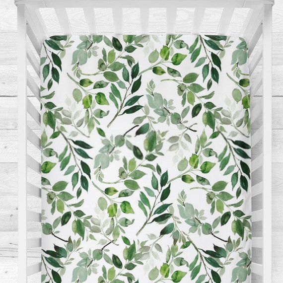 Greenery Crib Sheets Crib Sheets Eucalyptus Fitted Crib Etsy