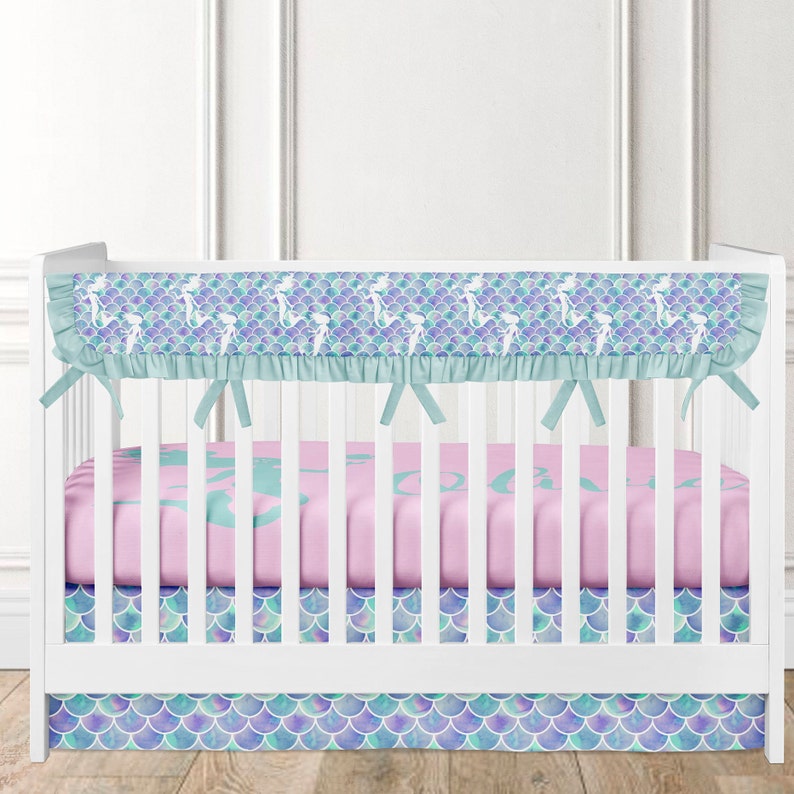 Crib bedding mermaid tail mermaid crib bedding set girl Etsy