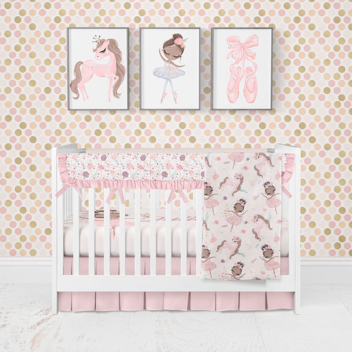 Ballerina black girl nursery crib bedding set ballerina girl Etsy