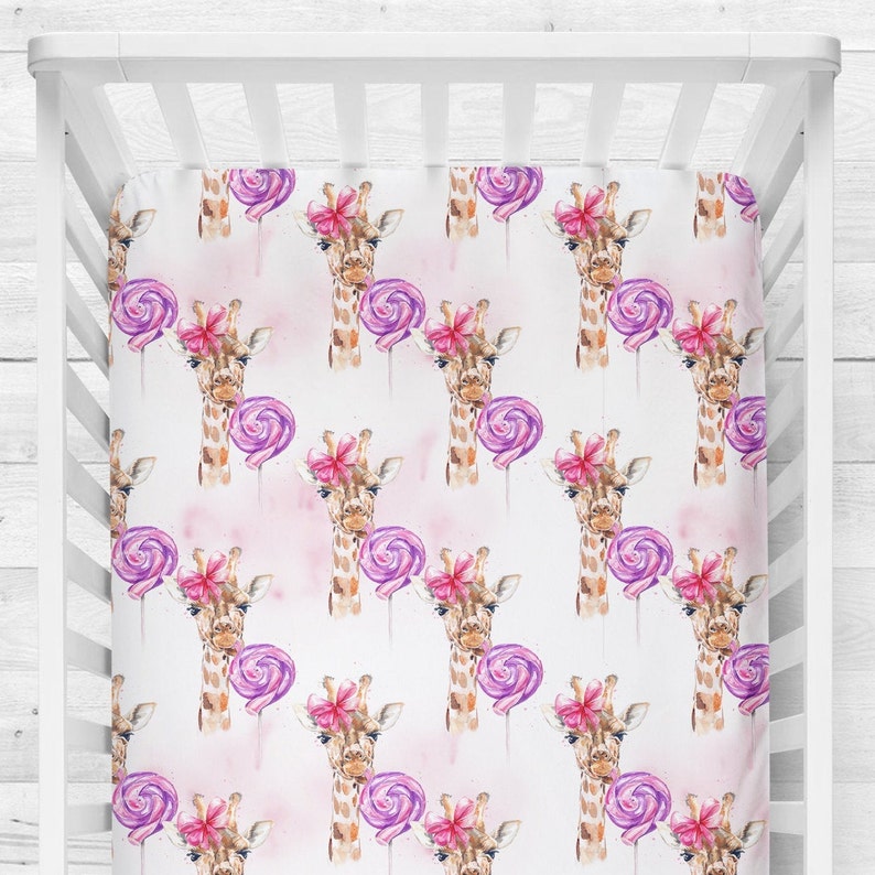 Girl Bedding Set Giraffe Crib Bedding Girl Crib Sheets Etsy