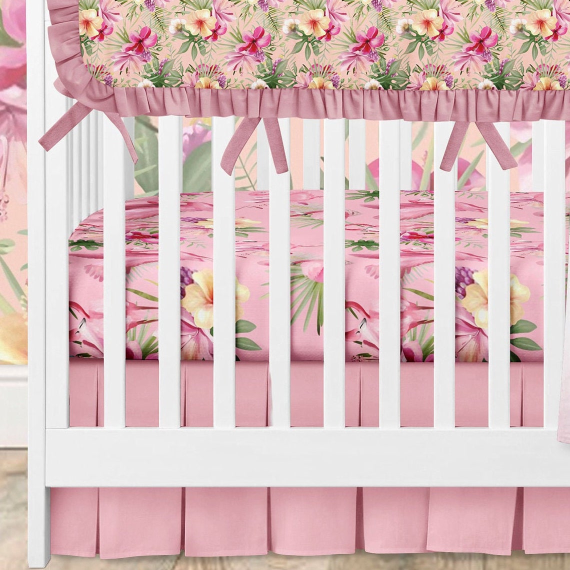 Baby bedding set flamingo girl nursery baby bedding girl Etsy