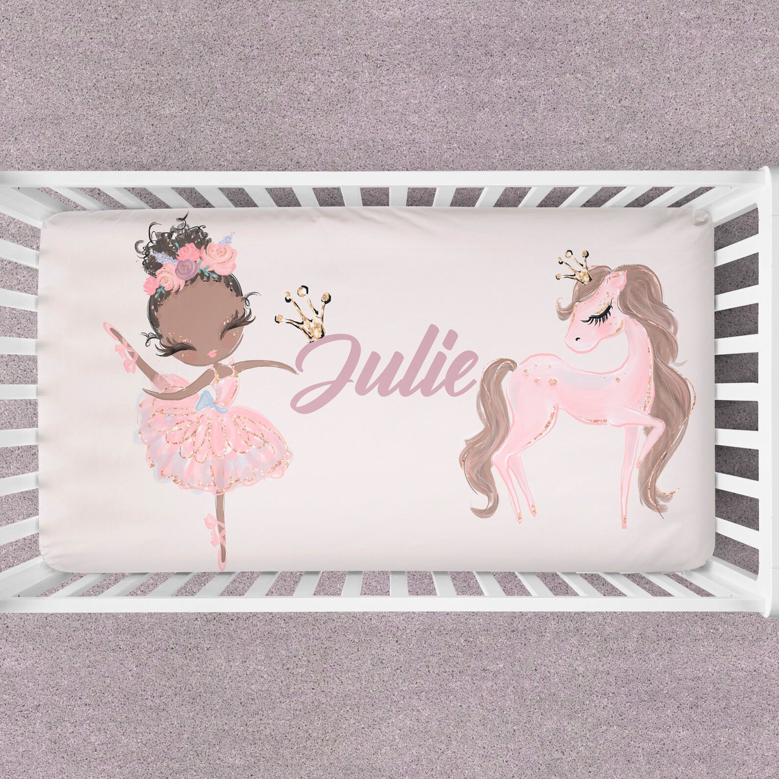 Ballerina black girl nursery crib bedding set ballerina girl Etsy