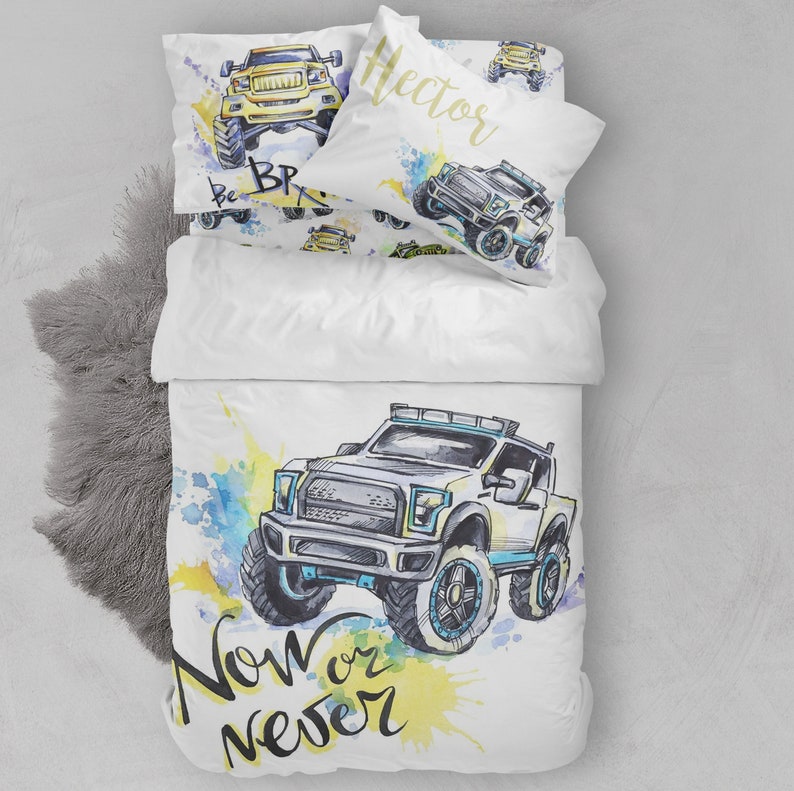 Cars twin bedding set monster truck bedding set monster Etsy