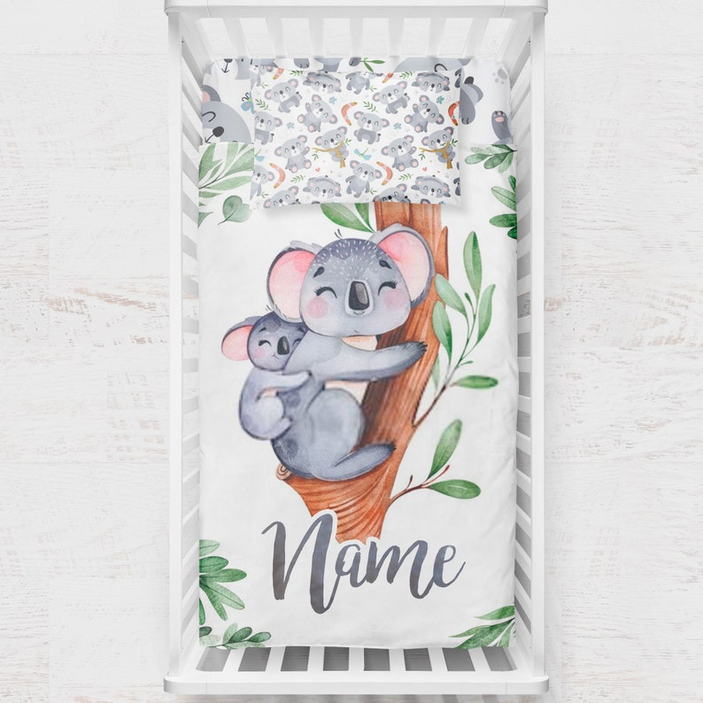 Nursery Crib Bedding Koala Toddler & Nursery Bedding Green Etsy