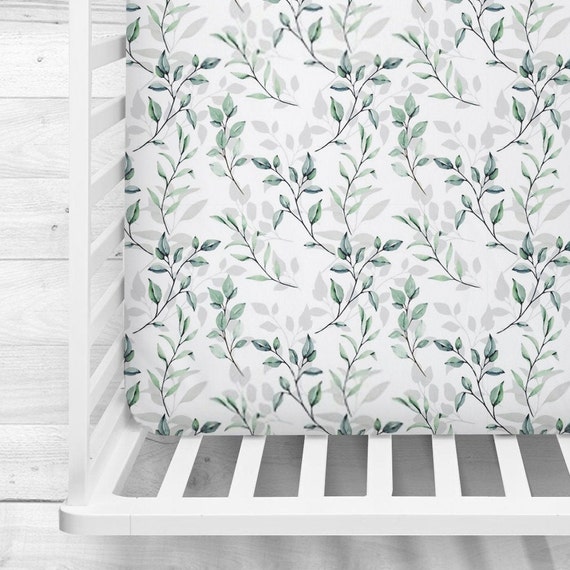 Greenery Crib sheets crib sheets eucalyptus Fitted Crib Etsy