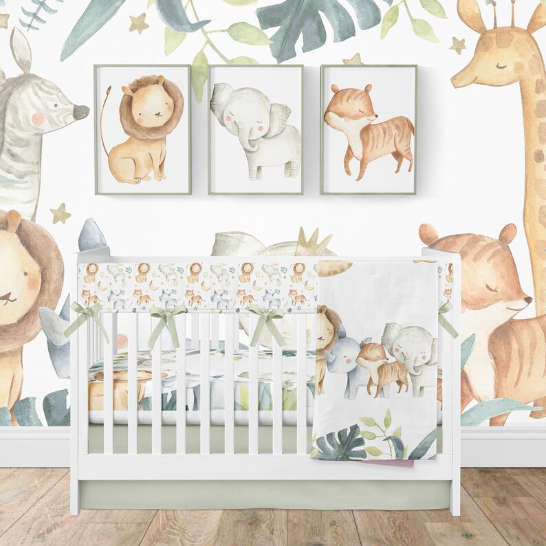 Personalized Safari Crib Bedding Safari Nursery room Safari Etsy