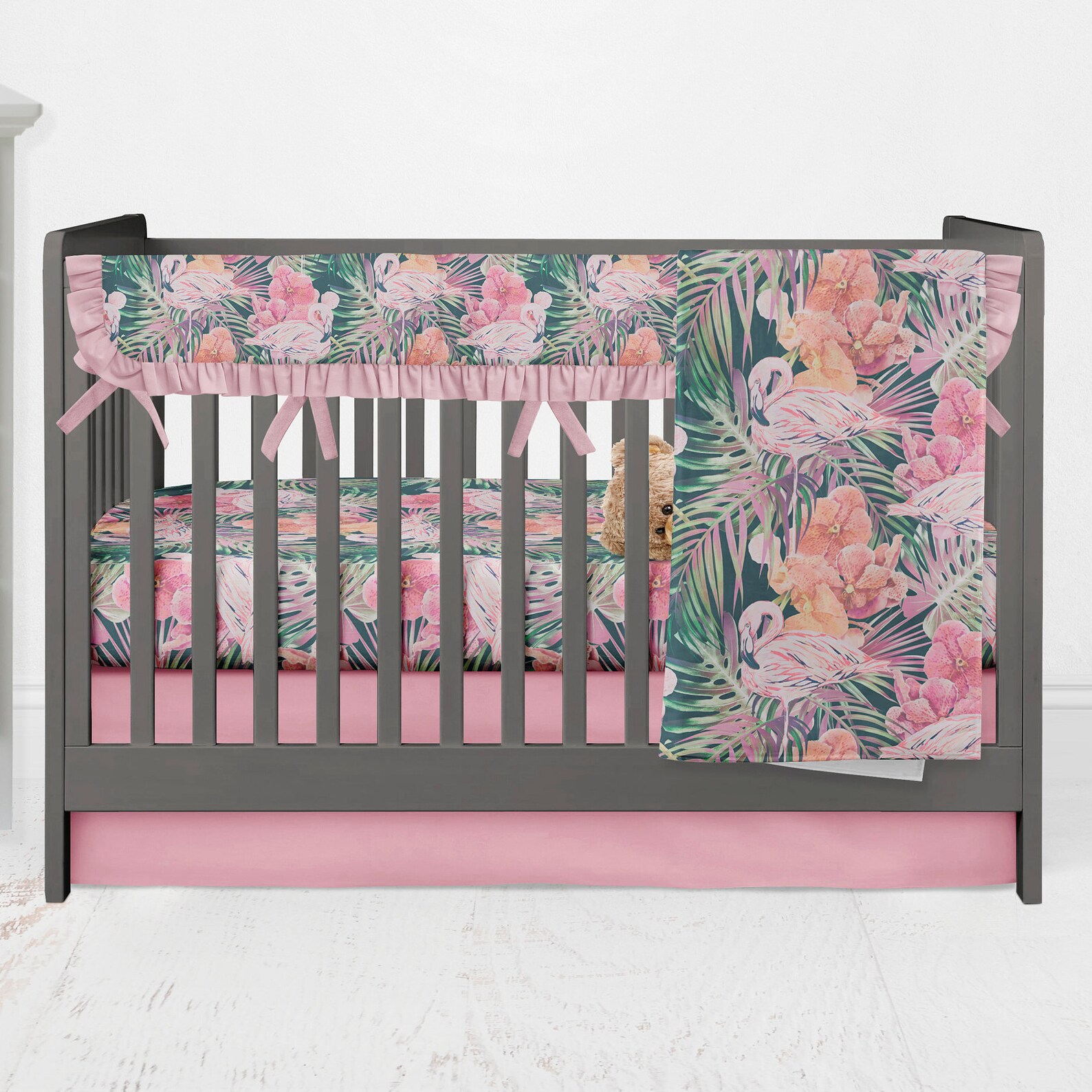 Flamingo crib bedding set baby bedding crib bedding girl Etsy
