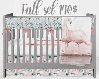 flamingo crib bedding