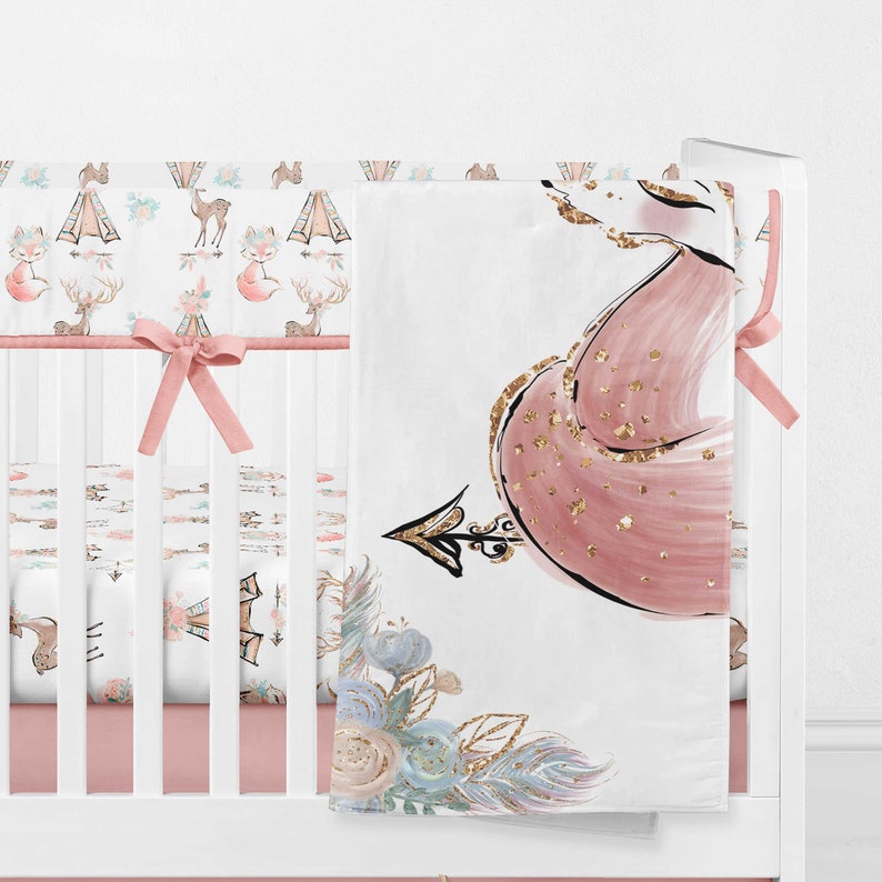 Woodland Nursery Crib Bedding Fox Baby Crib Bedding Woodland Etsy