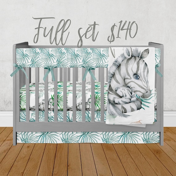 Personalized Safari zebra Crib Bedding Zebra Nursery room Etsy