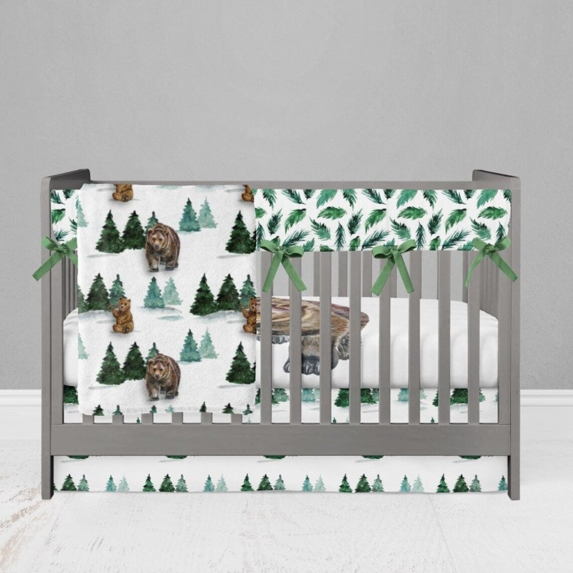 Woodland bear crib bedding set baby bedding crib sheets bear Etsy