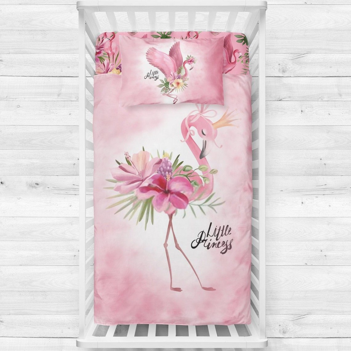 Baby bedding set flamingo girl nursery baby bedding girl Etsy