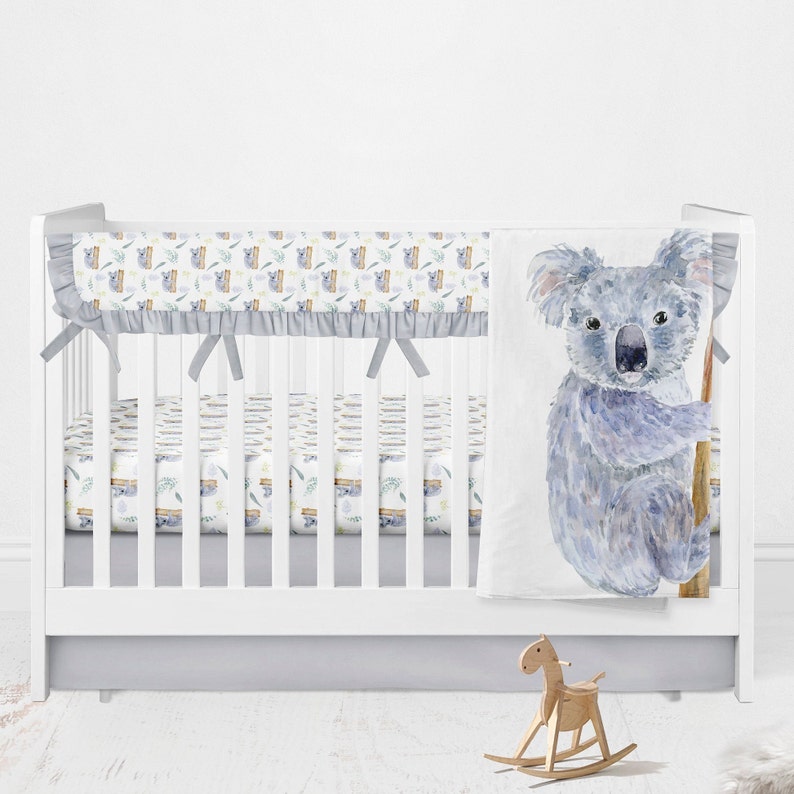 Baby Bedding Set Koala Gray Nursery Baby Bedding Cot Bedding Etsy