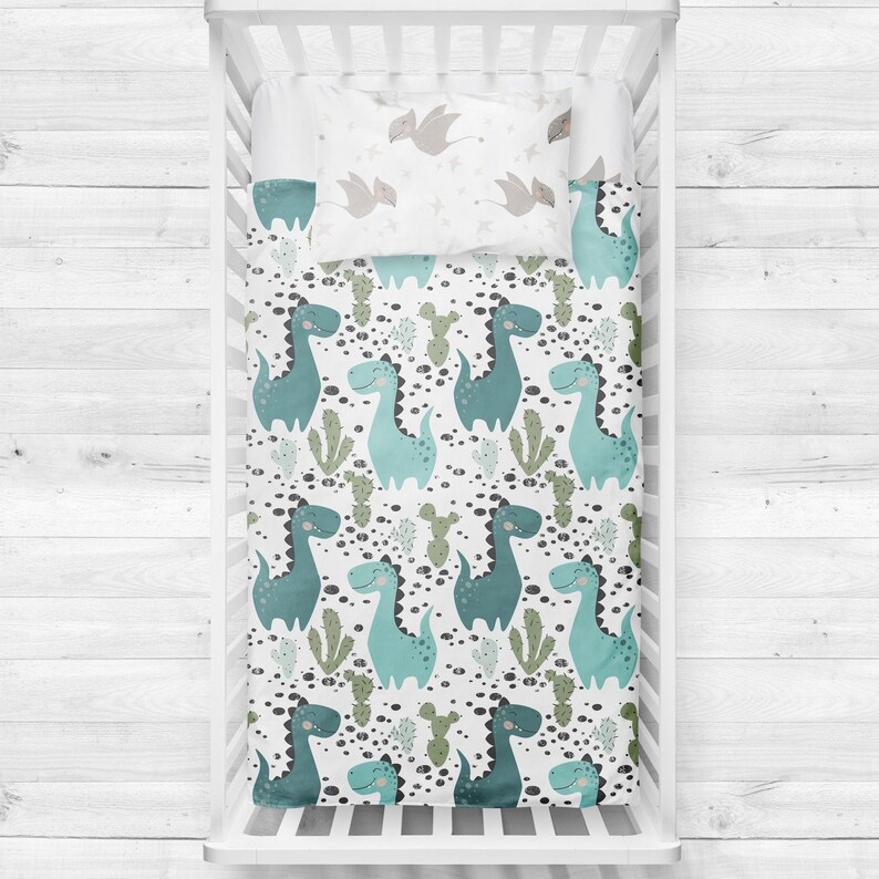 Dinosaur crib bedding set Dinosaur Nursery Blue Baby Etsy