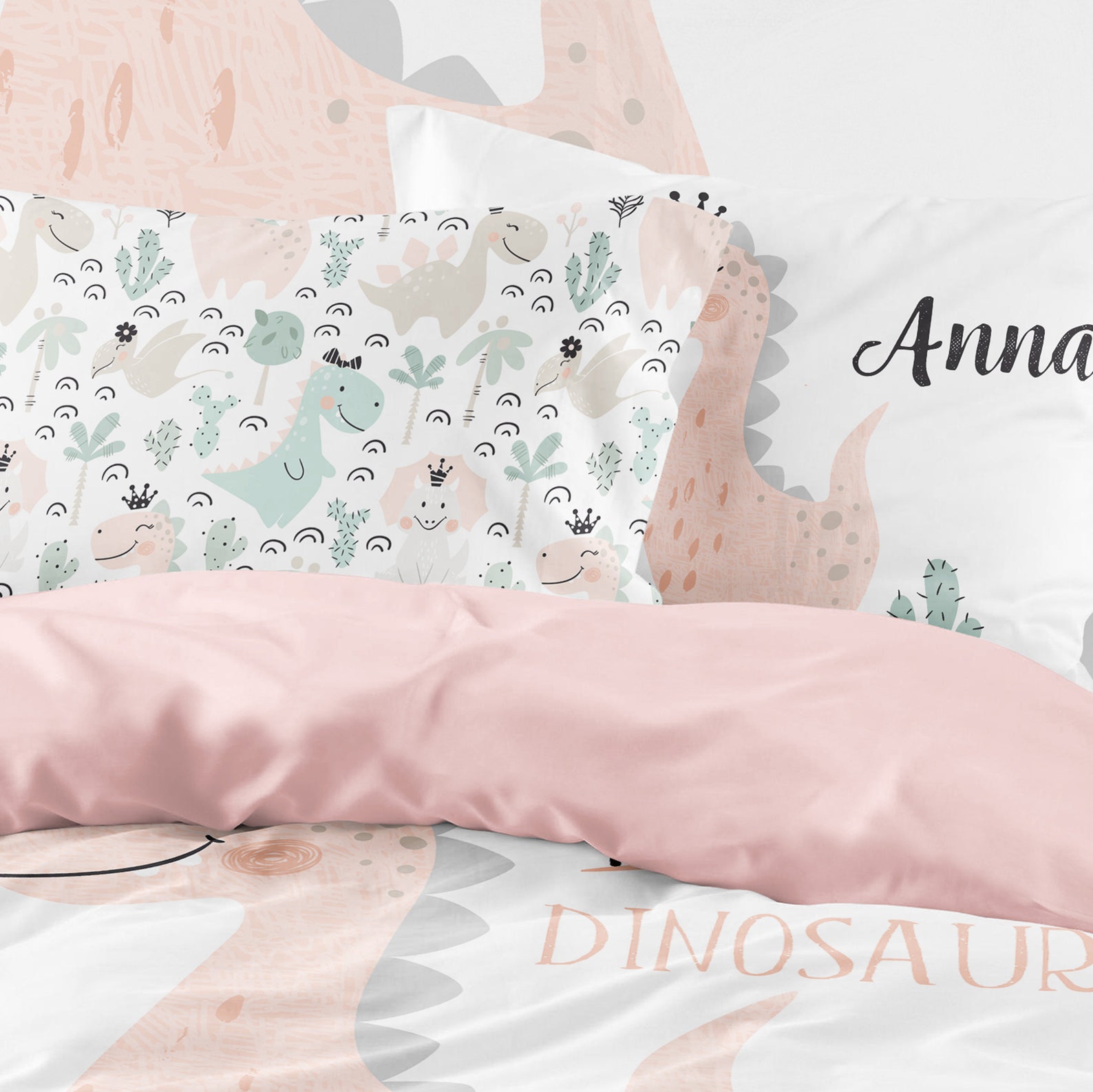 Dinosaur twin bedding set girl twin bedding set dino girl Etsy