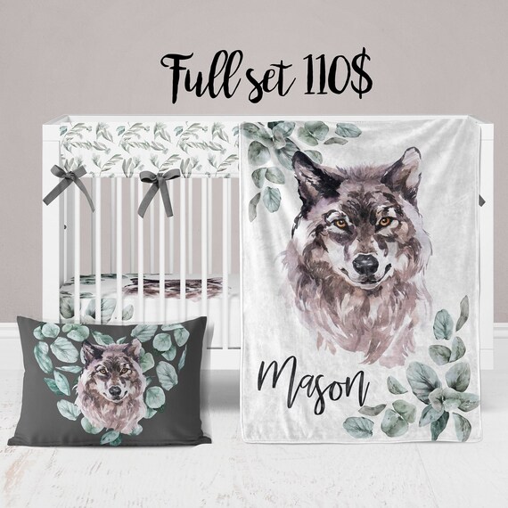 wolf crib set