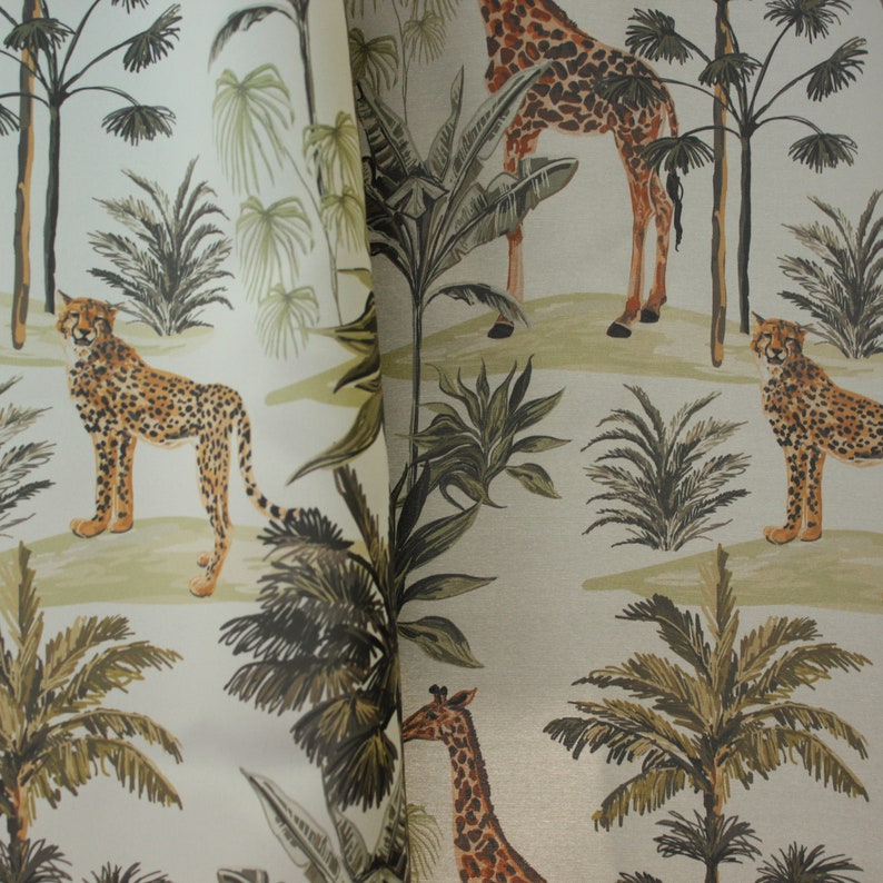Curtains safari animal tropical animal curtain blackout Etsy