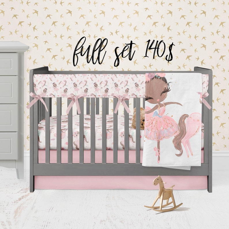 Ballerina black girl nursery crib bedding set ballerina girl Etsy