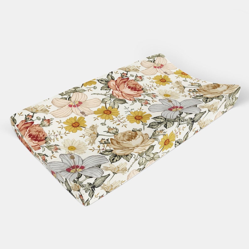 Vintage floral bedding crib boho crib bedding set cream Etsy