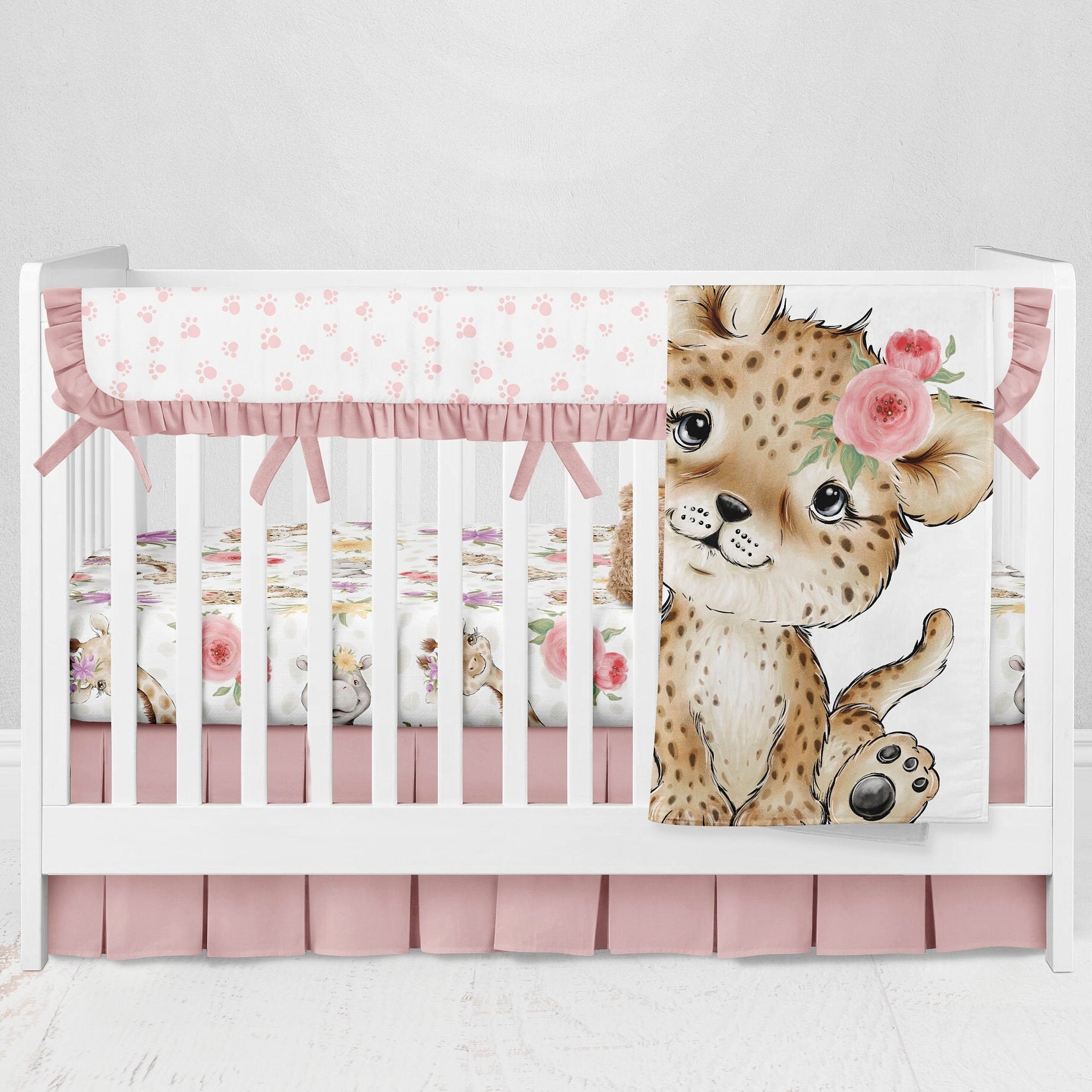 Personalized leopard Crib Bedding Safari animal Nursery room Etsy