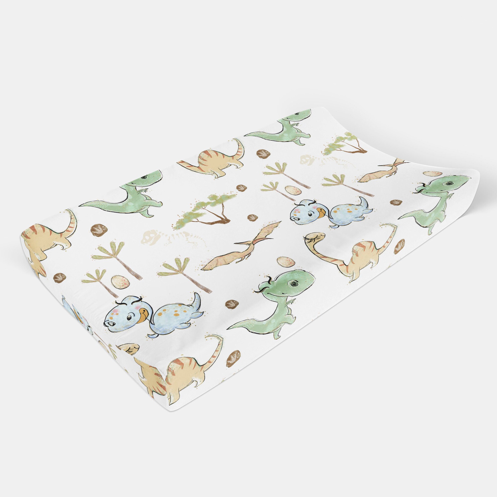 Dinosaur crib bedding set Dinosaur Nursery green Baby Etsy