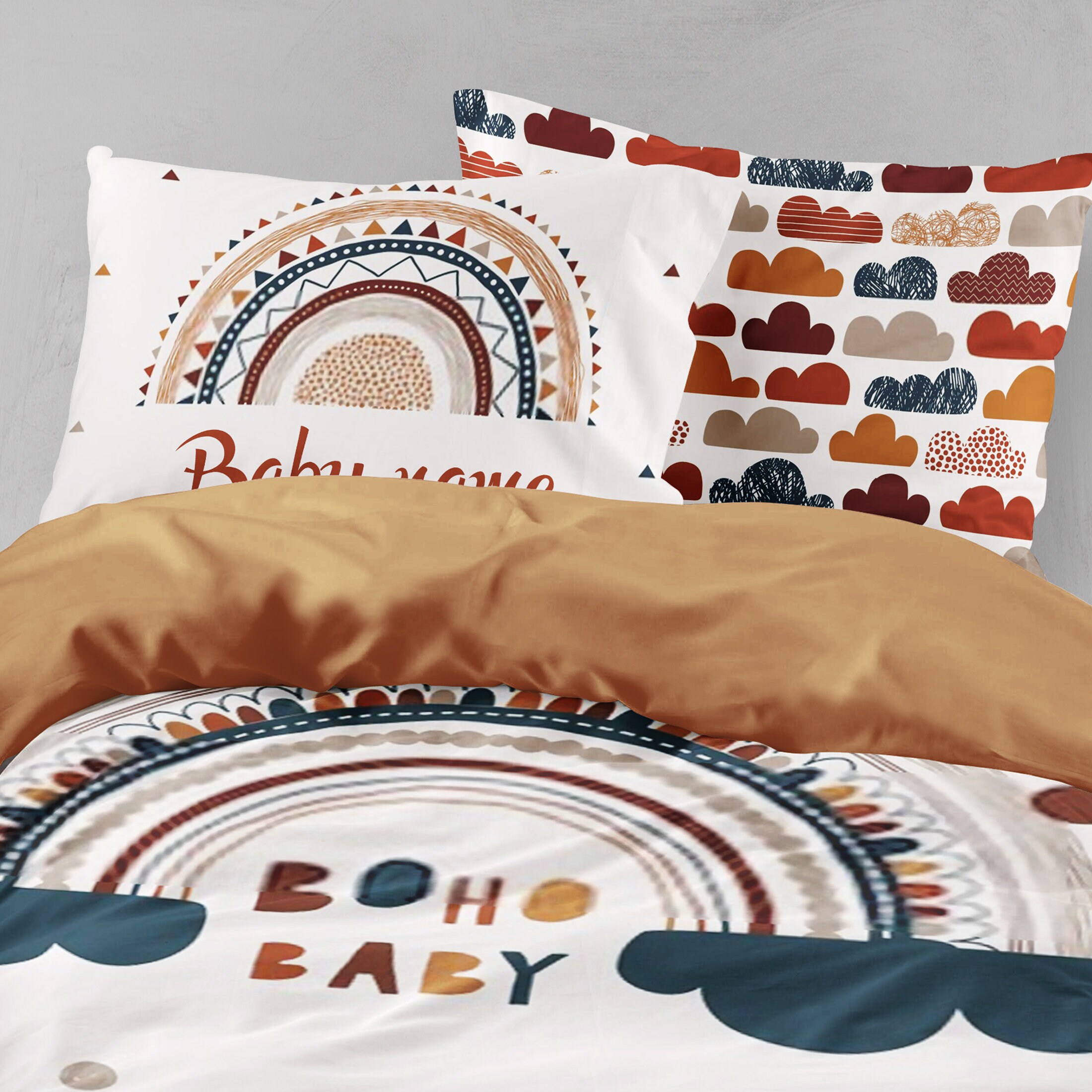 Boho Baby Bedding Set Rainbow Twin Bedding Set Boho Style Etsy