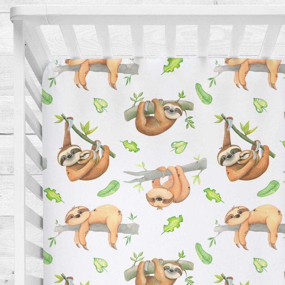 Sloth crib bedding Sloth Themed Crib Sheet tropical nursery Etsy
