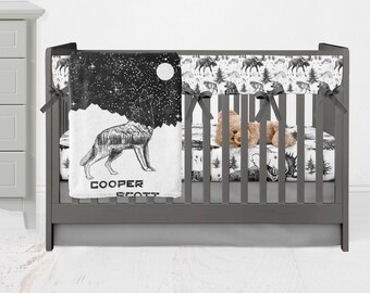 wolf crib bedding