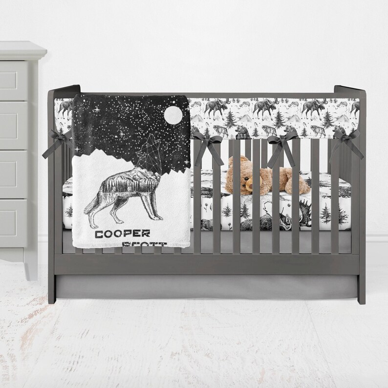 wolf crib sheet