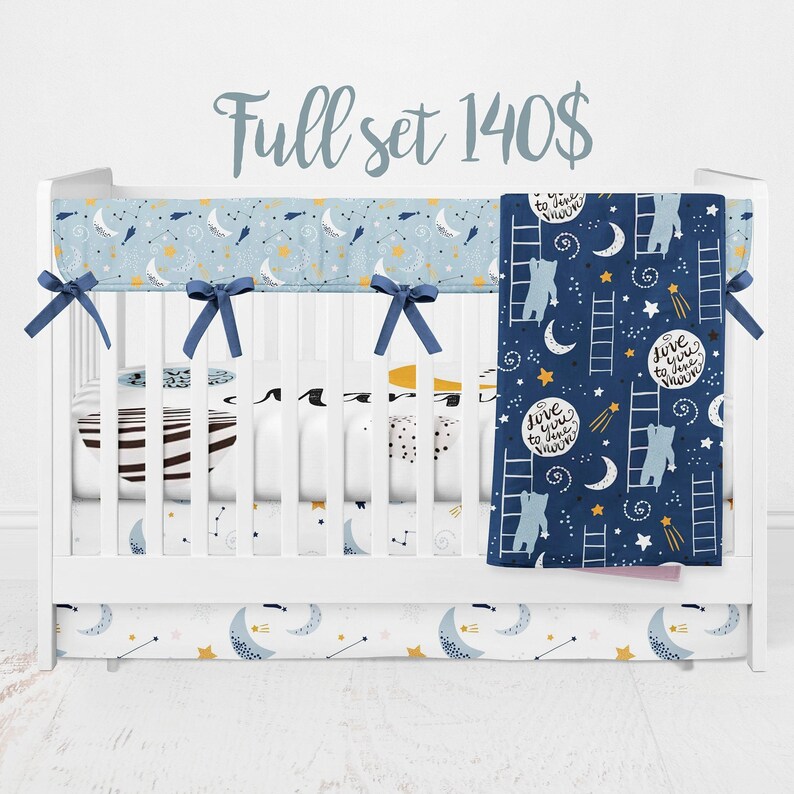 Crib Bedding I Love to the Moon and Back Crib Sheets Etsy