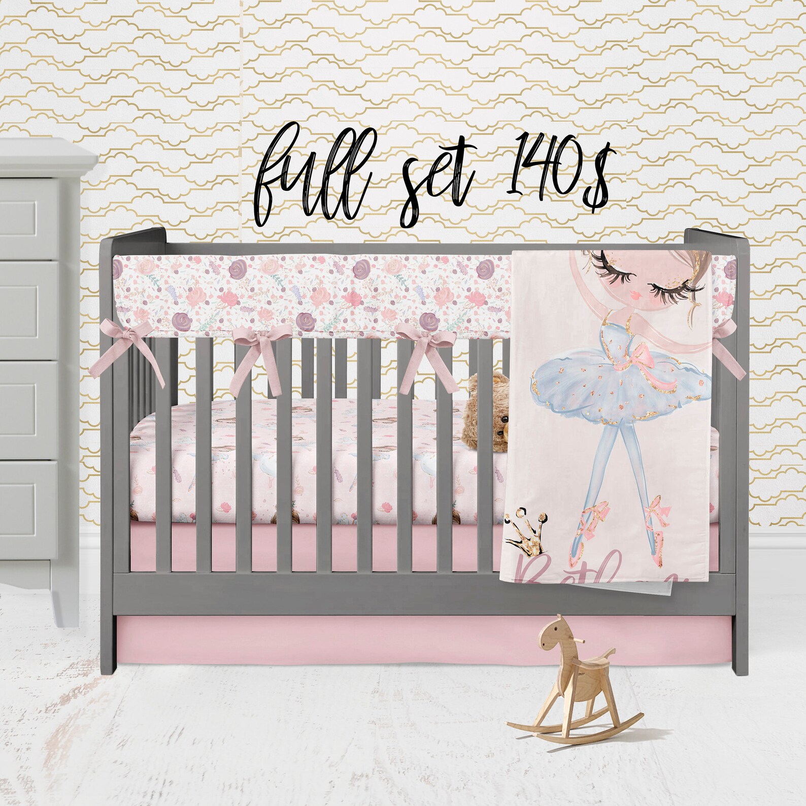 Ballerina girl nursery crib bedding set ballerina girl baby Etsy