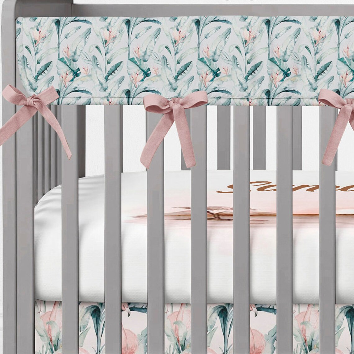 Flamingo Crib Bedding Set Baby Bedding Crib Sheets Flamingo Etsy