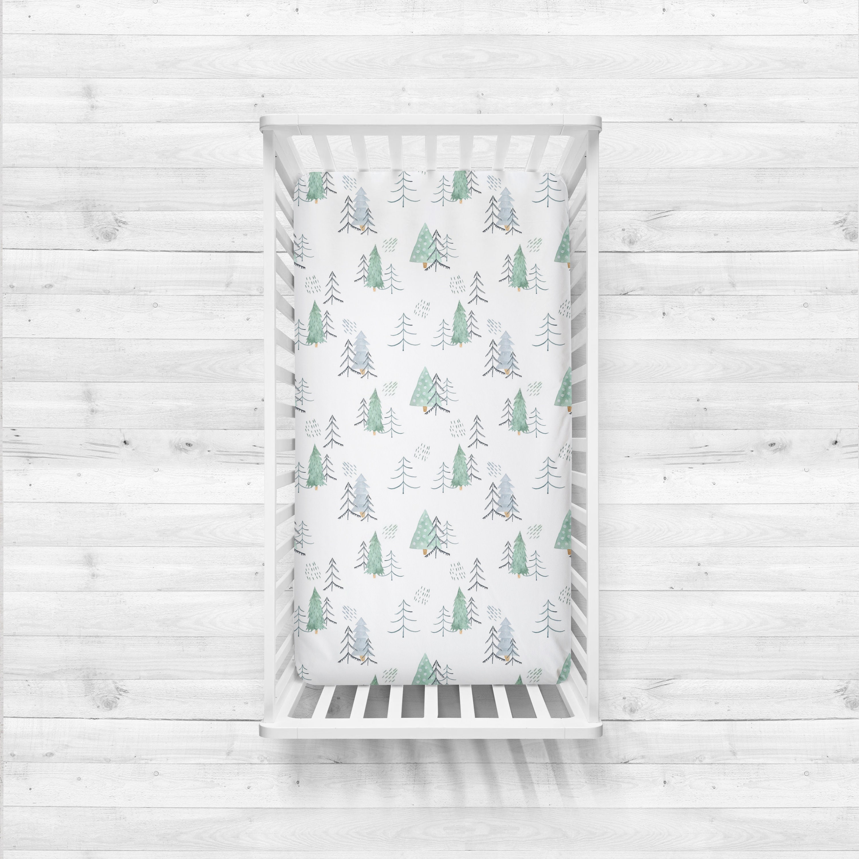 Pine Trees Crib Sheet Mini Crib Sheet Gender Neutral Etsy