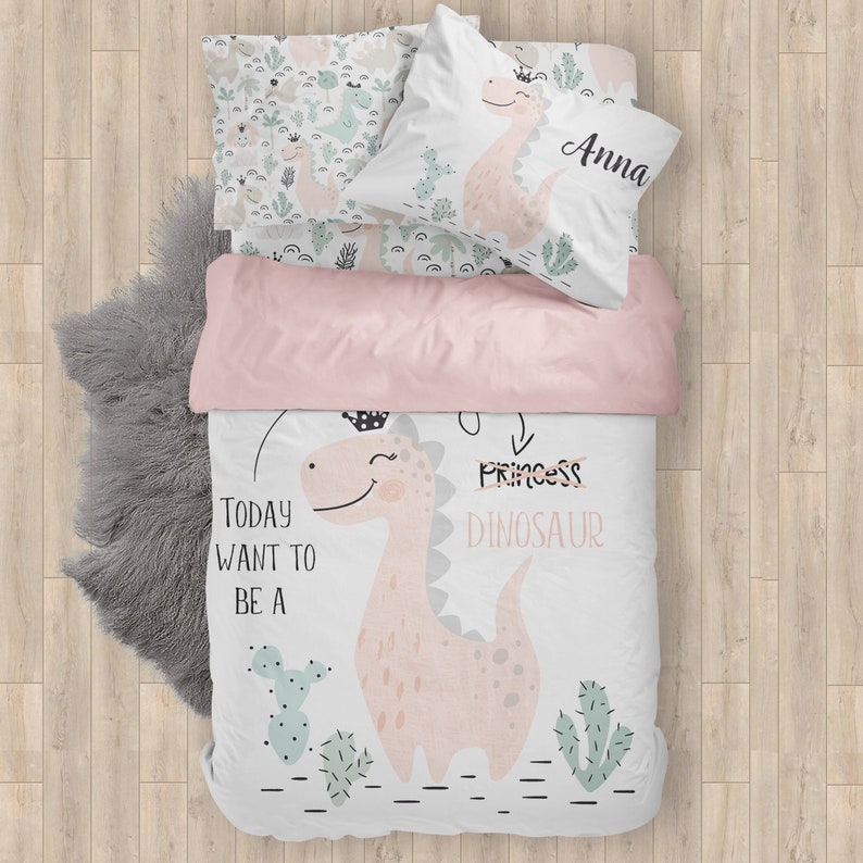 Dinosaur twin bedding set girl twin bedding set dino girl Etsy